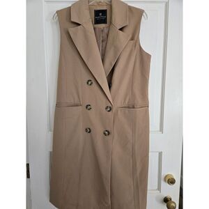 Bagatelle Double Breasted Trench Dress - M - khaki
